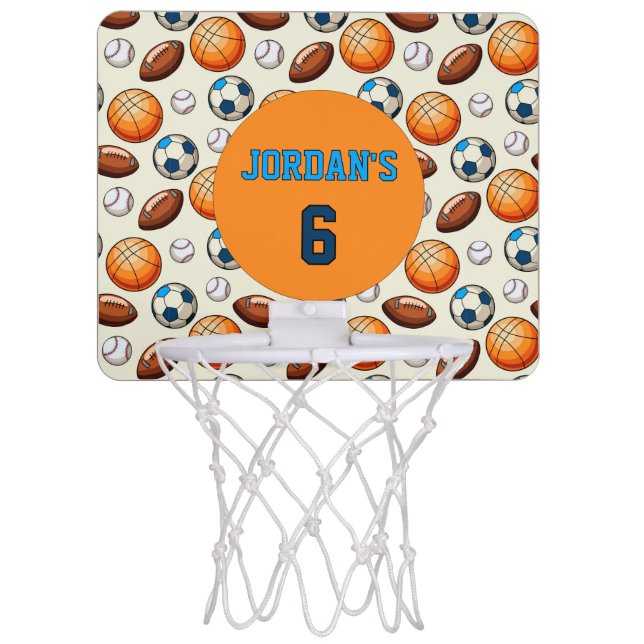 Custom Birthday Sports Theme  Mini Basketball Hoop (Front)