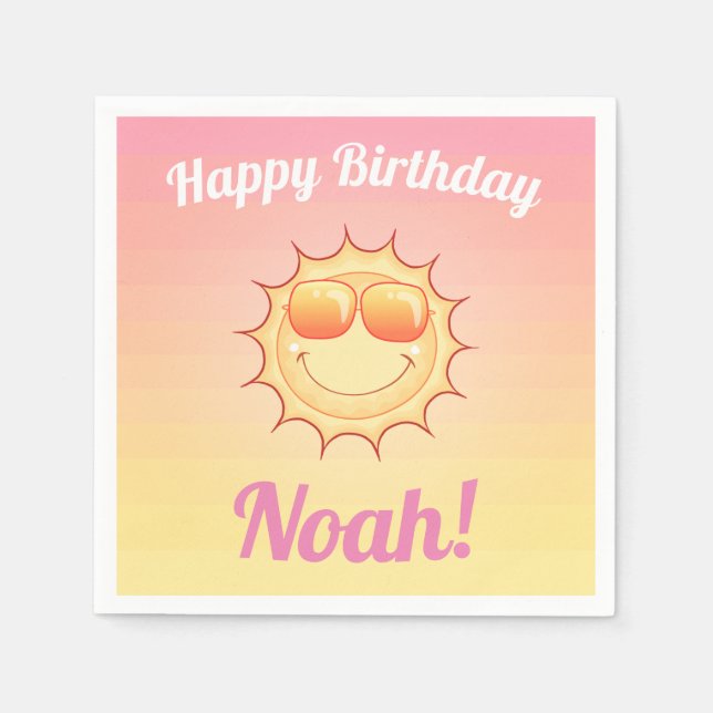 Custom Birthday Sunset Napkins (Front)