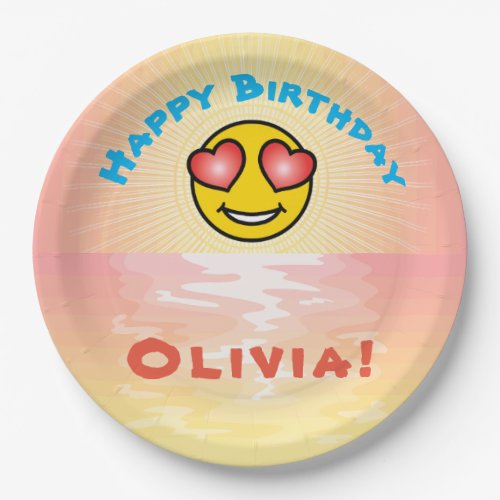 Custom Birthday Sunset Paper Plates