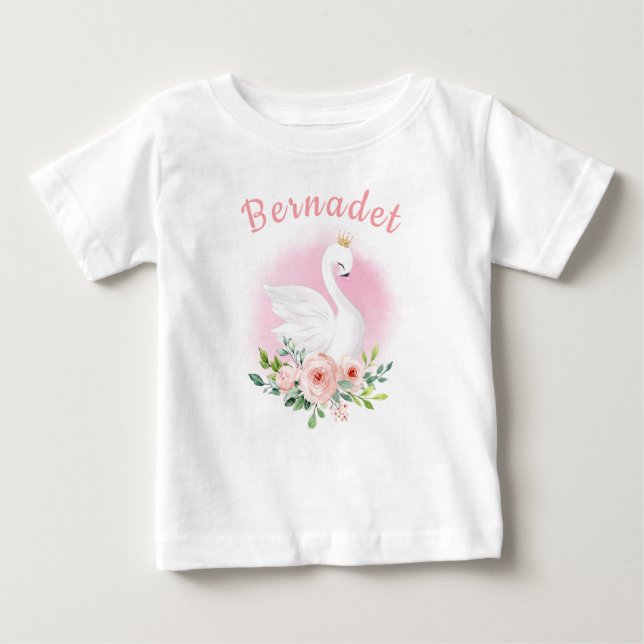Custom Birthday Swan Princess T-Shirt (Front)
