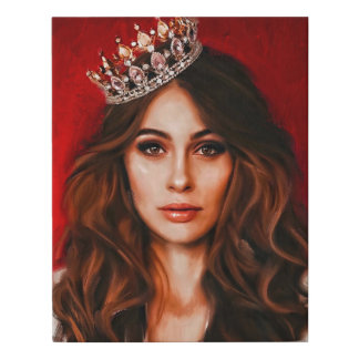 Custom birthday sweet 16 portrait from photo faux canvas print