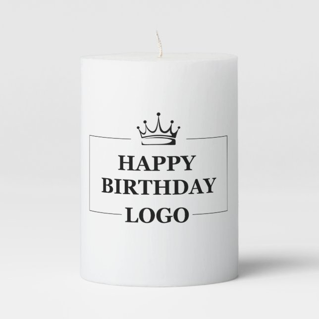 Custom Birthday Template Personalize Gift Design Pillar Candle (Front)