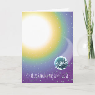 Custom Birthday Trips Around the Sun Card