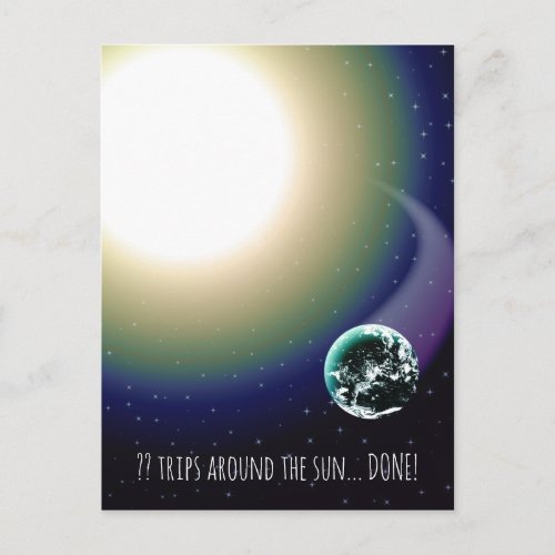 Custom Birthday Trips Around the Sun Postcard