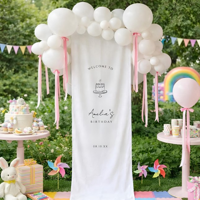 Custom Birthday Welcome Sign with Hand Drawn Cake (Creator Uploaded)