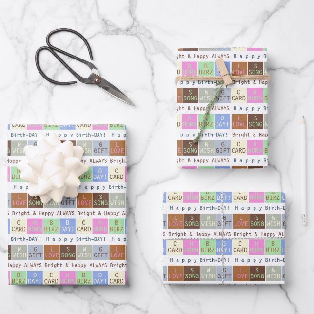 Custom Birthday Wishes Gift Wrapping Paper (Front)
