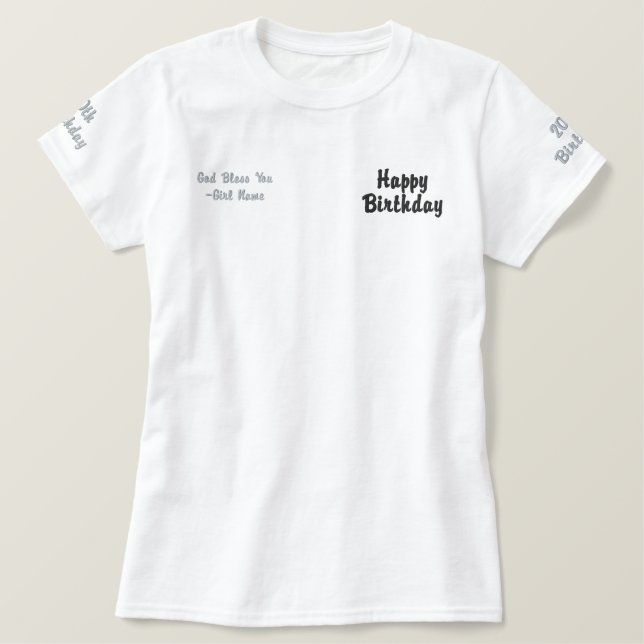 Custom Birthday Wishes Women's girls Text T-Shirts (Design Front)