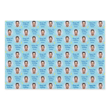 Custom Birthday Wrapping Paper Colorful Blue