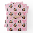 Custom Birthday Wrapping Paper Colorful Pink