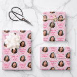 Custom Birthday Wrapping Paper Colorful Pink<br><div class="desc">3 large sheets of birthday wrapping paper with a custom design of your choice. Personalize this gift wrap design with a custom face and name of a friend or family member. Please note that once you upload your images and text, the preview images will update to show the updated design....</div>