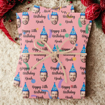 Custom Birthday Wrapping Paper, Pink