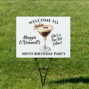 Custom Birthday Yard Sign 100th Espresso Martini