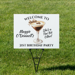 Custom Birthday Yard Sign 21st Espresso Martini