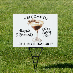 Custom Birthday Yard Sign 60th Espresso Martini