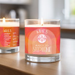 Custom Birthday Zodiac Aries - Modern Design Scented Candle<br><div class="desc">Personalize this scented candle with a birthdate and name. A custom birthday candle design with the zodiac sign - Aries - plus personality traits, information and constellation. A fiery and energetic red and orange color combination - associated with Aries is the main design behind all of the Zodiac details. A...</div>
