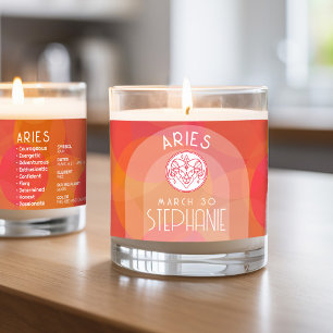 Custom Birthday Zodiac Aries - Modern Design Scented Candle