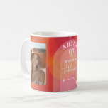 Custom Birthday Zodiac Aries - Photo Modern Design Coffee Mug<br><div class="desc">Personalize this coffee mug with a birthdate, name and a photo. A custom birthday mug design with the zodiac sign - Aries - plus personality traits, information and constellation. A fiery and energetic red and orange color combination - associated with Aries is the main design behind all of the Zodiac...</div>