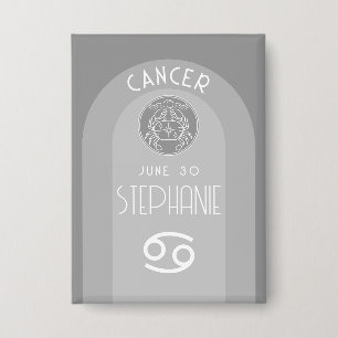 Custom Birthday Zodiac Cancer - Modern Design Button