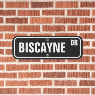 Custom Biscayne Street Metal Sign