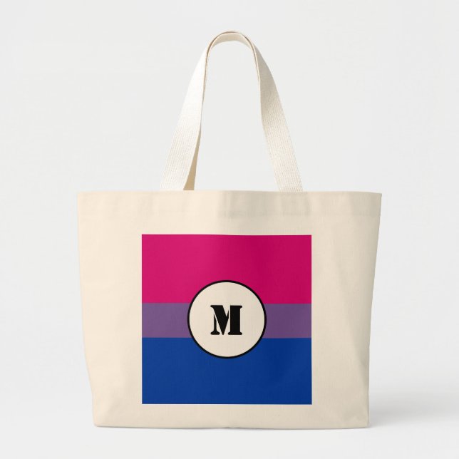 Custom bisexuality flag Drawstring  Large Tote Bag (Front)