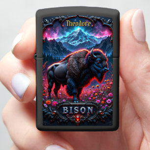 Custom Bison Buffalo Vibrant Sunset Zippo Lighter