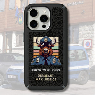 Custom Bison Gifts for Police Officers Dad Grandpa iPhone 15 Pro Case