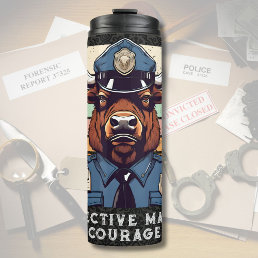 Custom Bison Gifts for Police Officers Dad Husband Thermal Tumbler