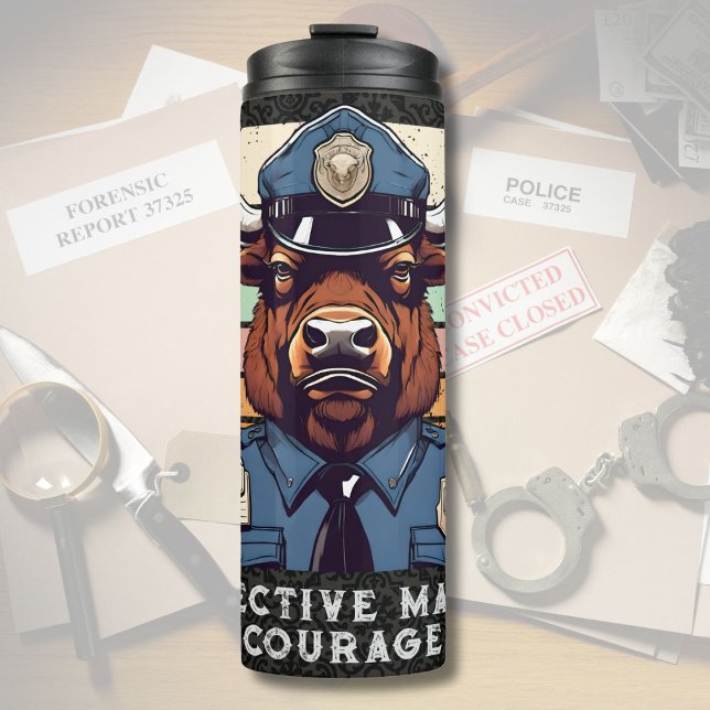 Custom Bison Gifts for Police Officers Dad Husband Thermal Tumbler (Custom Bison Gifts for Police Officers Dad Husband)