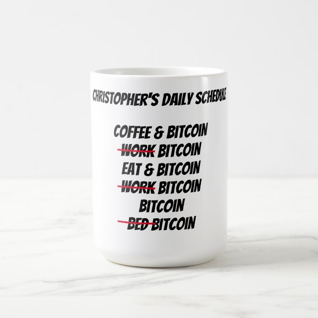 Custom Bitcoin Coffee Mug (Center)