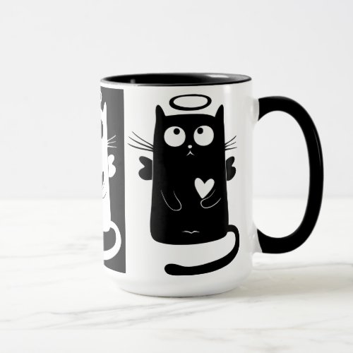 Custom Black 15 oz Ringer Meow Mug By ZAZZ_IT