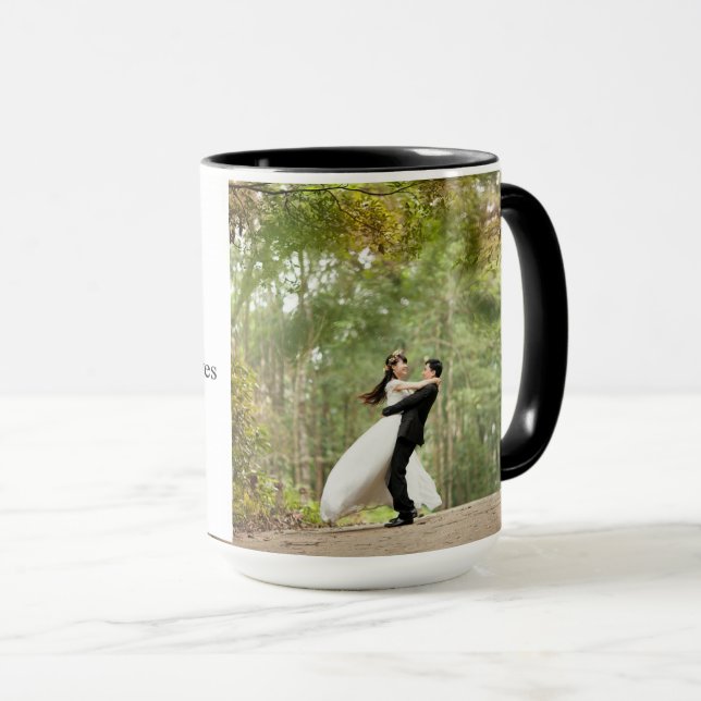 Custom Black 15 oz Ringer Mug Love  By ZAZZ_IT (Front Right)