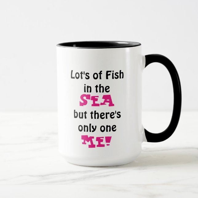 Custom Black 15oz Ringer Mug Fish 341 By ZAZZ_IT (Right)