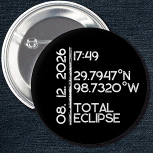 Custom Black 2026 Solar Eclipse Button