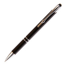 Custom Black Aluminum Ball Point Pen w/Stylus