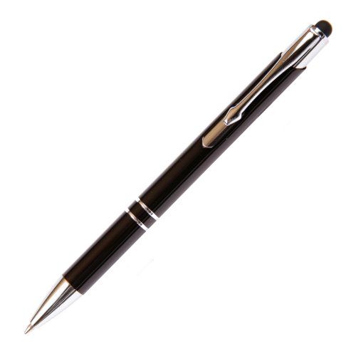 Custom Black Aluminum Ball Point Pen wStylus
