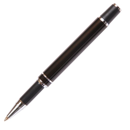 Custom Black Aluminum Promotional Rollerball Pen (Front)