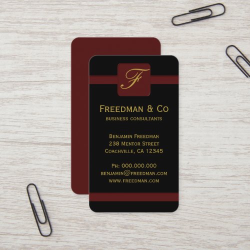 Monogram Professional Business Cards