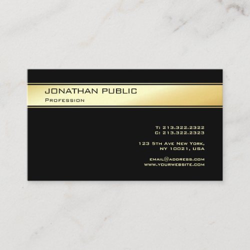 Custom Black And Gold Elegant Modern Template Business Card