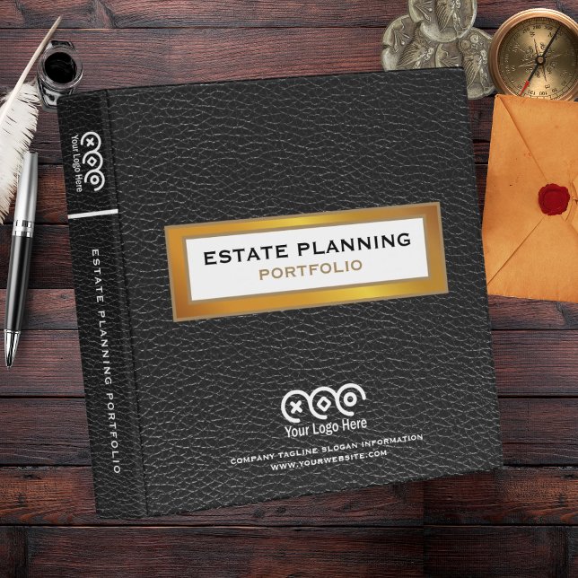 Custom Black and Gold Estate Planning Portfolio 3 Ring Binder (Creator Uploaded)