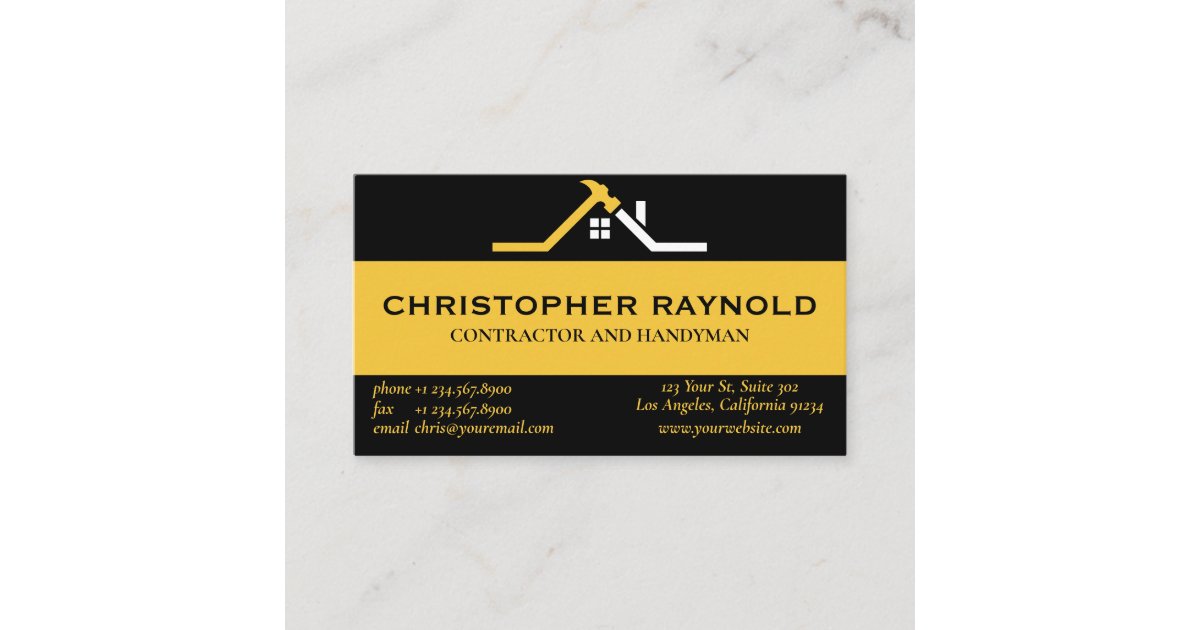 Custom Black and Gold Home Building Construction Business Card | Zazzle