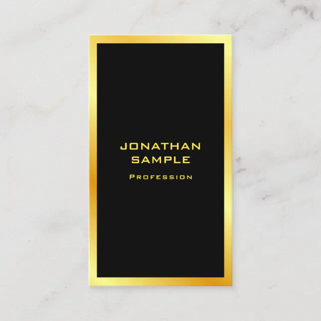 Custom Black And Gold Modern Elegant Template Business Card | Zazzle