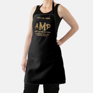 Custom Black and Gold Monogram Business Apron