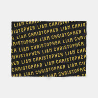 Custom Black and Gold Personalized Baby Name Gift