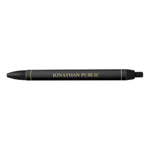 Custom Black And Gold Personalized Name Template Pen
