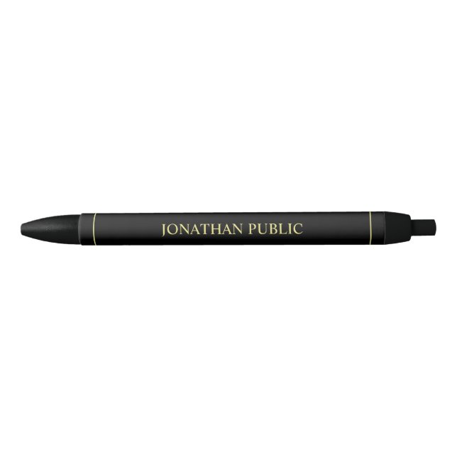 Custom Black And Gold Personalized Name Template Pen (Front)