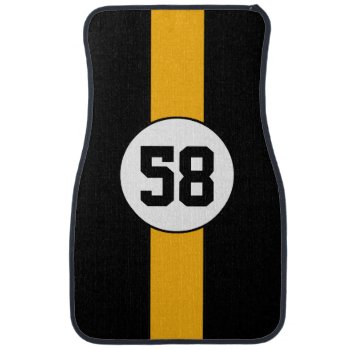 Custom Black And Gold Stripe Car Mats by inkbrook at Zazzle