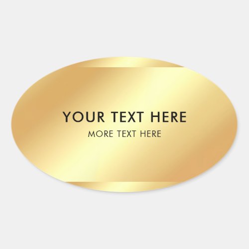 Custom Black And Gold Template Elegant Modern Oval Sticker