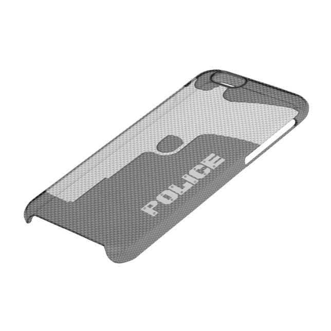 Custom Black and Grey Carbon Fiber Police Gun Uncommon iPhone Case (Bottom)