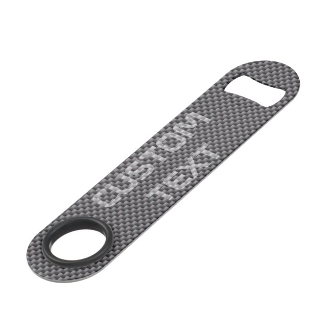 Custom Black and Grey Carbon Fiber Polymer Speed Bottle Opener (Back Angled)
