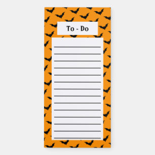 Custom Black and Orange Bats Magnetic Notepad